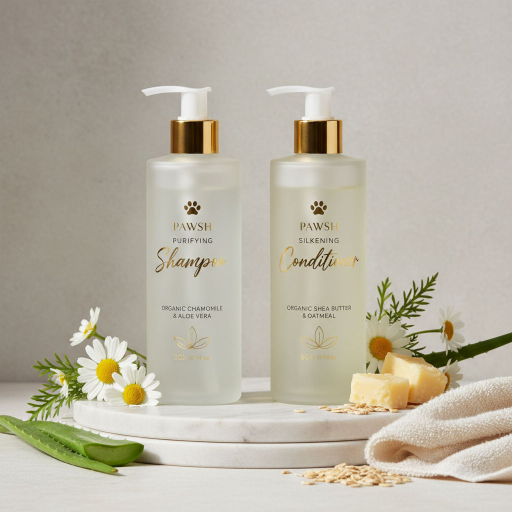 Organic Dog Shampoo & Conditioner Set - Sensitive Skin Formula