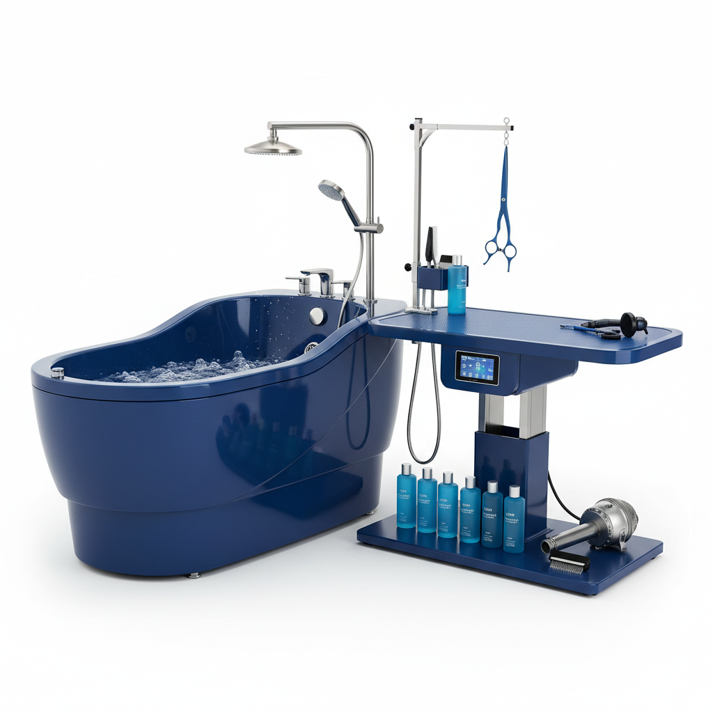 Professional Dog Spa Bathing System - Complete Grooming Station