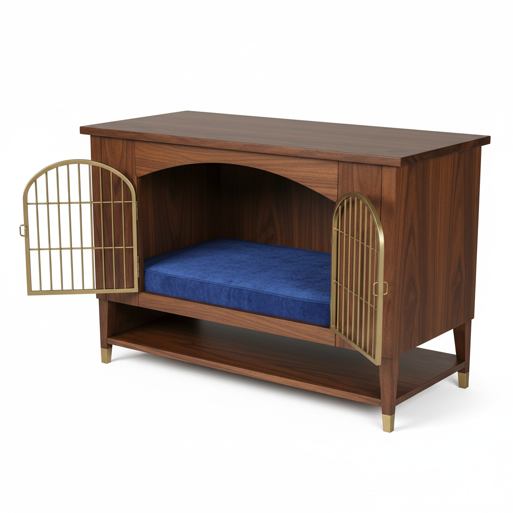 Designer Dog Crate Furniture - Premium Wood End Table